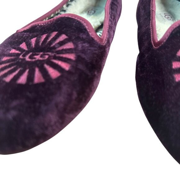 UGG Australia ALLOWAY Chocolate Brown Suede Shearling Fur Slippers Woman's 9 - Picture 4 of 15